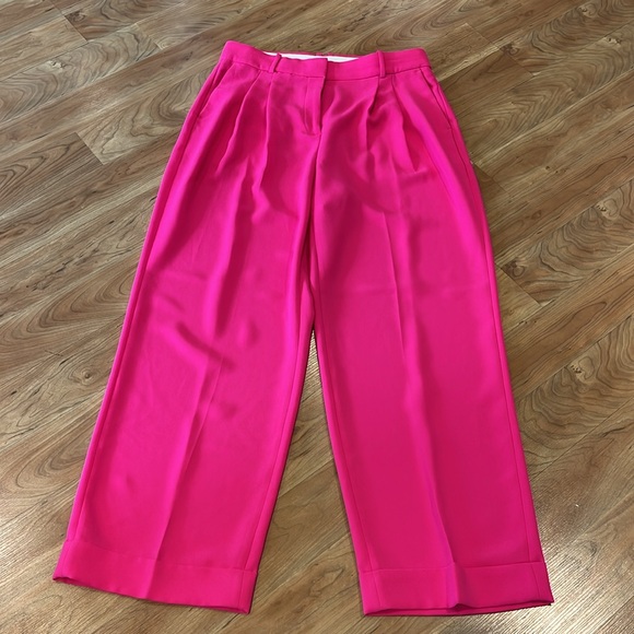 J. Crew Pants - NEW! J. Crew Essential wide leg drapey BS581 neon pink pleated menswear …